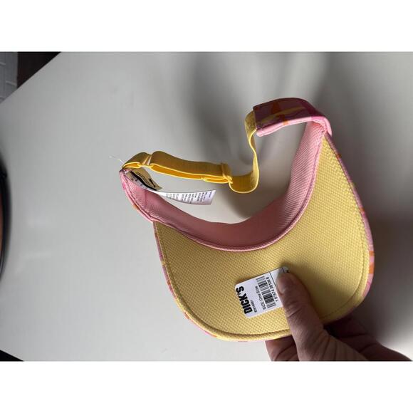 PUMA X Dani Dazey Women's Golf Visor Pink Fruit Adjustable All Over Plaid Print - Picture 8 of 9